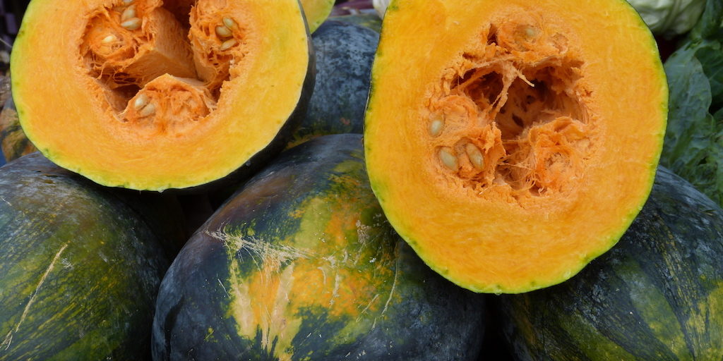 Courge- peau-verte-chair-orange-marche-de-legumes-les-causeries-culinaires-ancetres-boutique-cours-cuisine-histoire