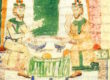 manuscrit-montecassino- medieval-deux-personnages- mangent-fourchette-les-causeries-culinaires-histoire-cours-cuisine-recettes