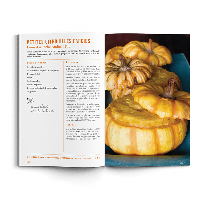 livre-12-recettes-orange-petit-cahier-recettes-historiques-sylvie-campech-cuisine-medievale-antique-renaissance-page-double-recette