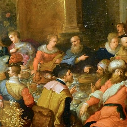 News-Repas-Francken-le-jeune-1581-1642–les-causeries-culinaires-recettes-histoire-cuisine Tableau représentant un banquet au 16e siècle