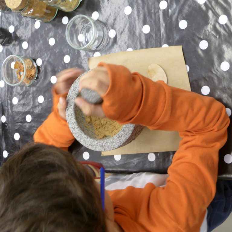 Formation-atelier-les-causeries-culinaires-recette-fait-maison-boutique-saveur-histoire Photo d'un enfant dans l'atelier du jour.