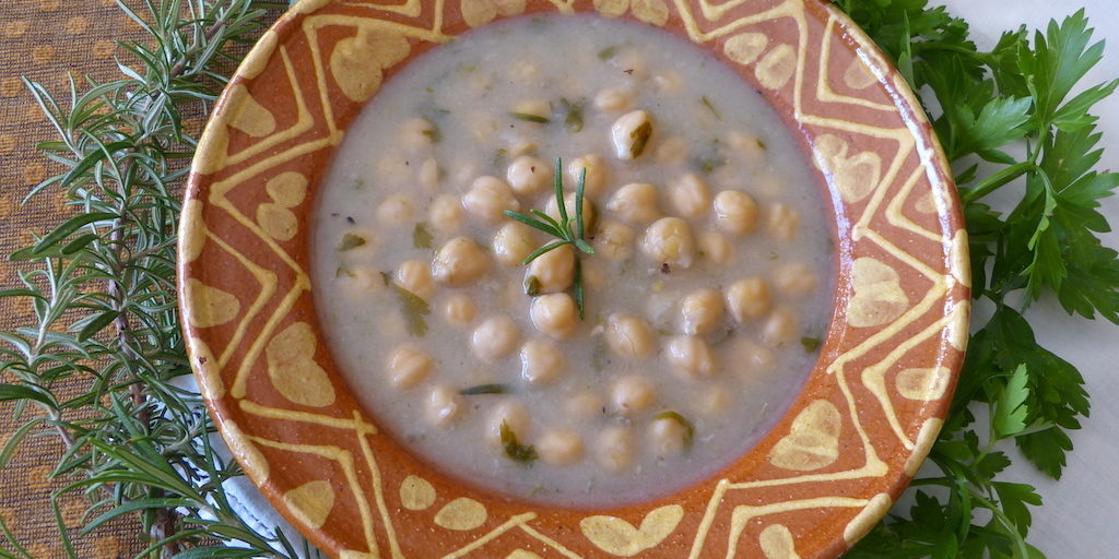 Photo du potage de pois chiches réalisé d'après une recette médiévale