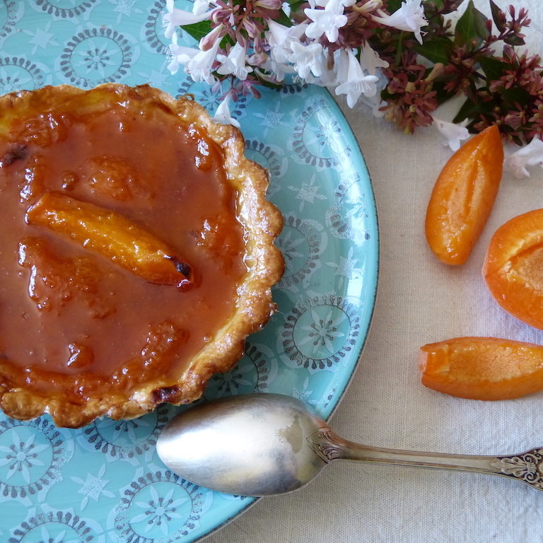 Tarte-abricot-gelee-vin-blanc-recette-19e-les-causeries-culinaires-recette-fait-maison-boutique-saveur-histoire Photo de la tarte aux abricots suivant la recette de 1829.