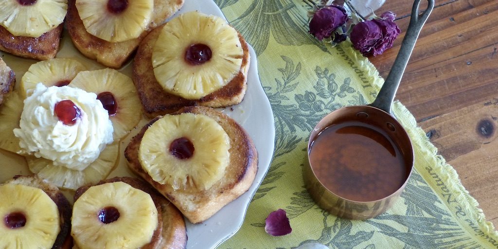 Ananas-croute-1940-les-causeries-culinaires-recette-fait-maison-boutique-saveur-histoire Photo du plat réalisé selon la recette de 1940